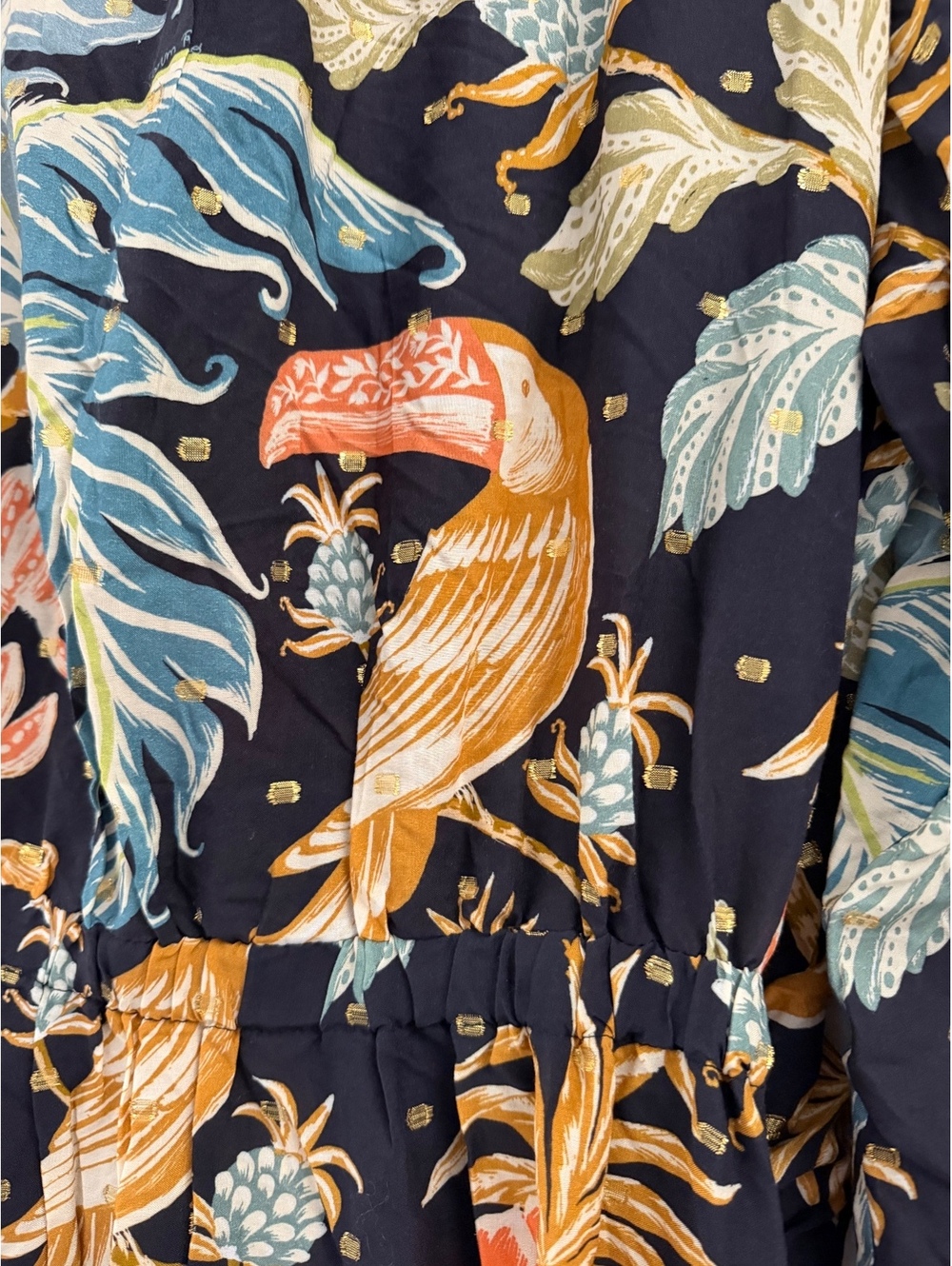 Farm Rio Brazil Floral Toucan Wrap Dress NWT Medium - Picture 7 of 9